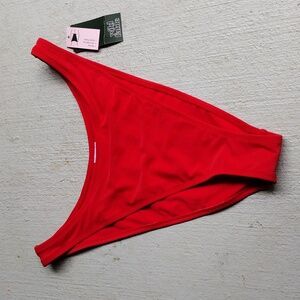 Wild Fable Mid-rise Ultra High Leg Super Cheeky Red Women's Swim Bottoms Large
